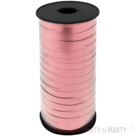 wstazka do balonow metaliczna rozowa jasna godan 5 mm 92 m