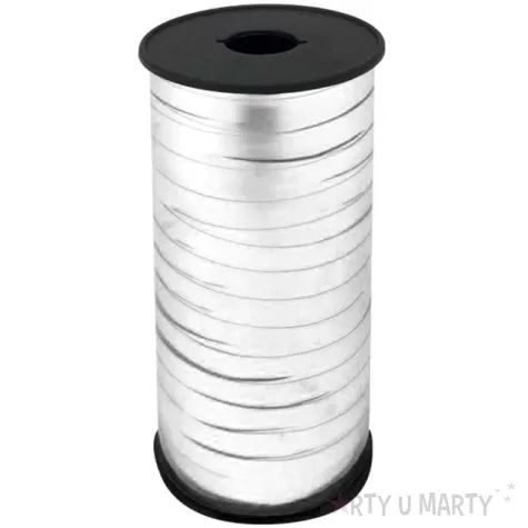 wstazka do balonow metaliczna srebrna godan 5 mm 92 m