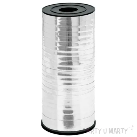 wstazka do balonow metaliczna srebrny partypal 92 m