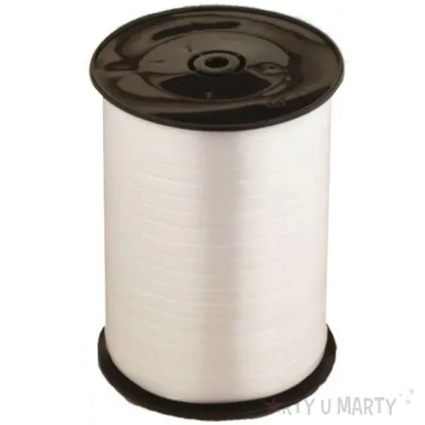 wstazka do balonow pastelowa biala 0 5 cm x 500 m