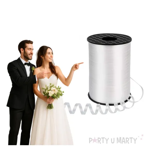 wstazka do balonow pastelowa bialy 0 5 cm x 225 m