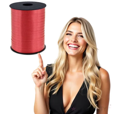 wstazka do balonow pastelowa czerwona godan 5 mm 458 m