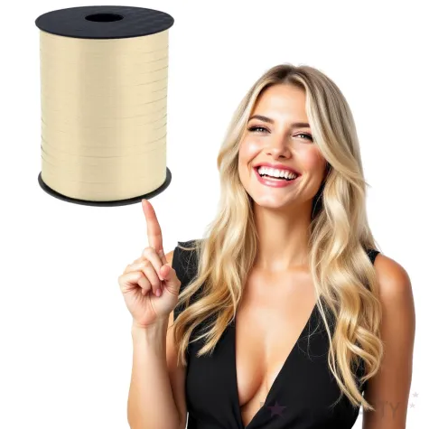 wstazka do balonow pastelowa kosc sloniowa godan 5 mm 458 m