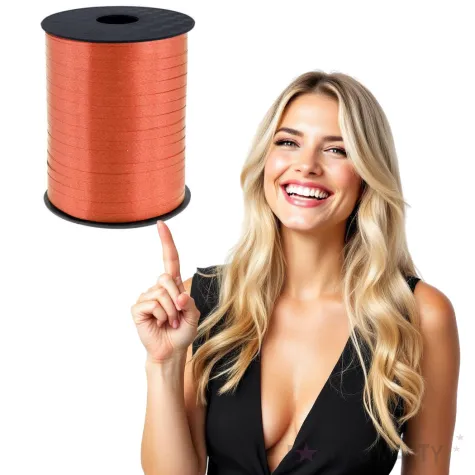 wstazka do balonow pastelowa pomaranczowa godan 5 mm 458 m