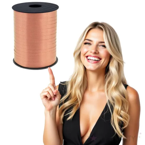 wstazka do balonow pastelowa rozowe zloto godan 5 mm 458 m