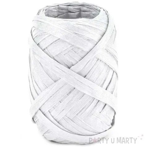wstazka do balonow rafia biala partydeco 5 mm 10 m