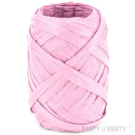 wstazka do balonow rafia rozowa jasna partydeco 5 mm 10 m