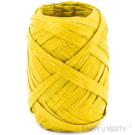 wstazka do balonow rafia zolta partydeco 5 mm 10 m