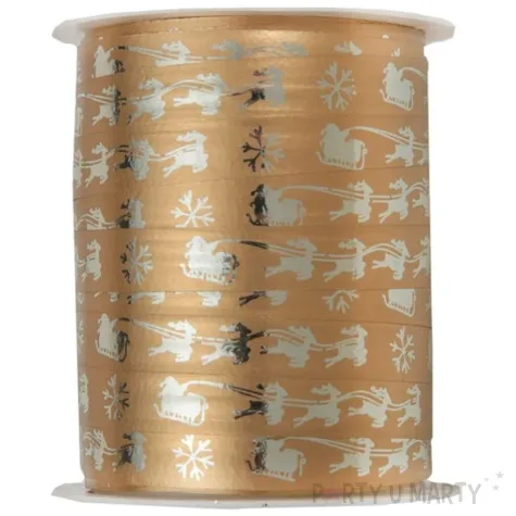 wstazka do balonow swiateczne symbole zlota santex 10 mm 25 m