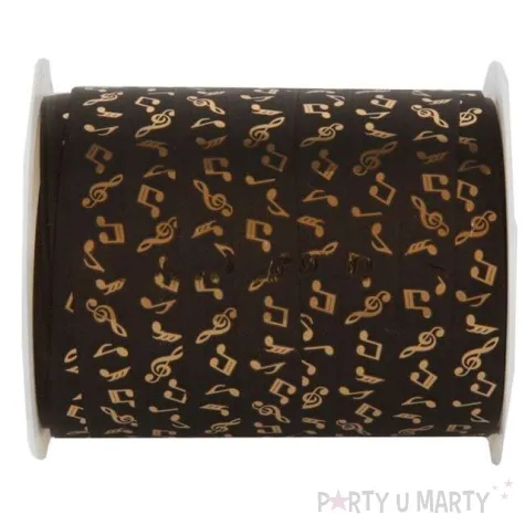 wstazka do balonow zlote nutki czarna santex 10 mm x 25 m