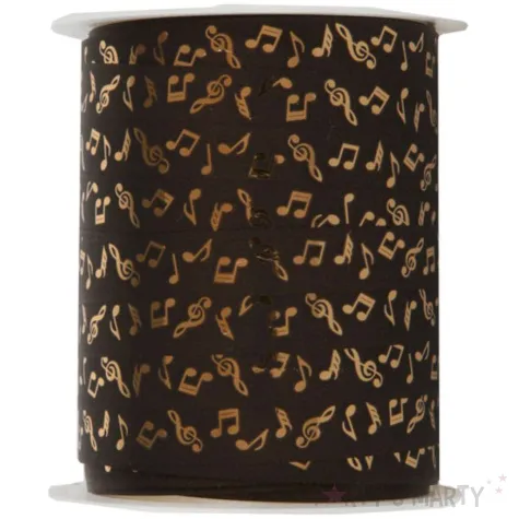 wstazka do balonow zlote nutki czarna santex 10 mm x 25 m