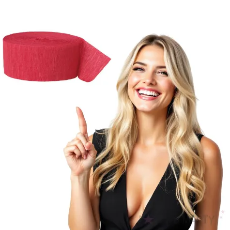 wstazka krepina classic czerwona unique 24 6 cm