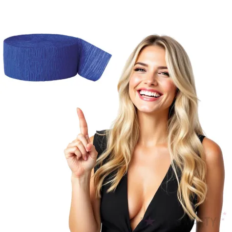 wstazka krepina classic niebieska unique 24 6 cm