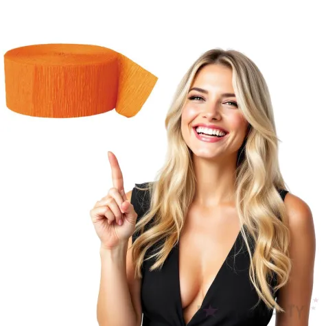 wstazka krepina classic pomaranczowa unique 24 6 cm