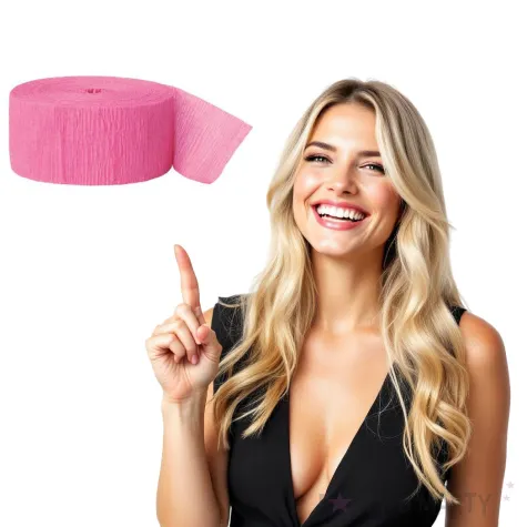 wstazka krepina classic rozowa jasna unique 24 6 cm