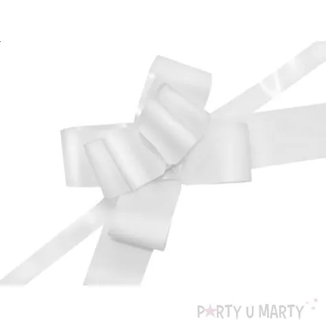 wstazka sciagana classic 5 cm partydeco biala malowana 10 szt