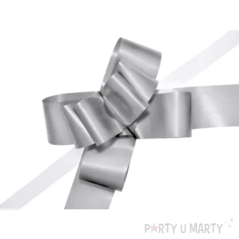 wstazka sciagana classic 5 cm partydeco srebrna malowana 10 szt