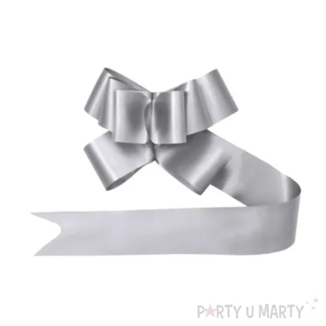 wstazka sciagana classic 5 cm partydeco srebrna malowana 10 szt