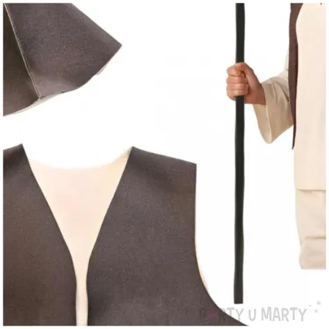 xx 1 zestaw stroj pastuszek z laska zes260 m xl pasterz kamizelka z czapka plus laska skladana 3el