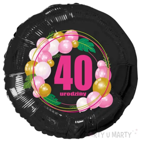 xx balon czarny 40 urodziny roz baloniki