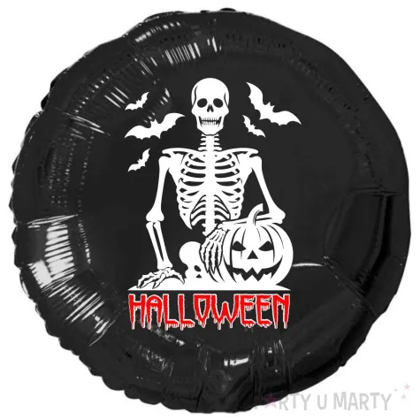 xx balon czarny halloween szkielet i dynia