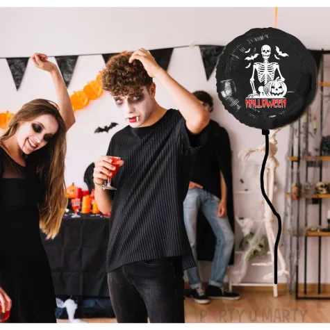 xx balon czarny halloween szkielet i dynia