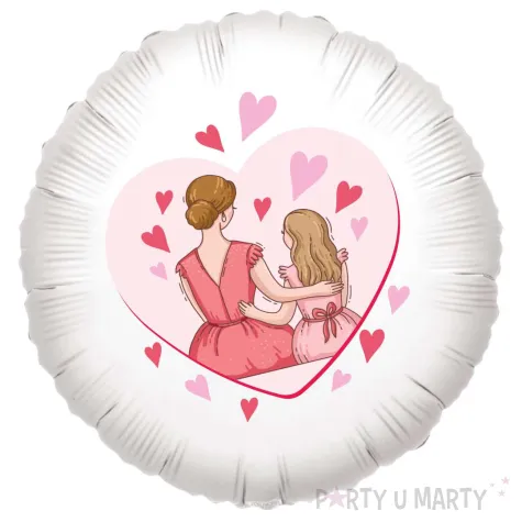 xx balon fol bialy mama w serduszkach