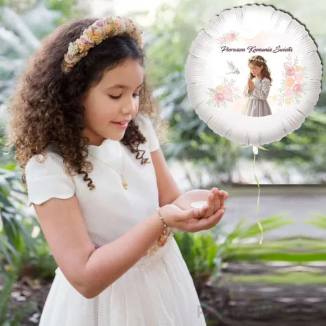 xx balon fol komunia dziewczynka w albie
