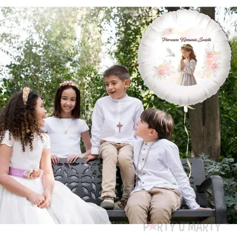 xx balon fol komunia dziewczynka w albie