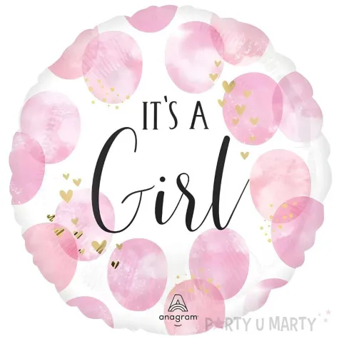xx balon foliowy 18 cir baby girl pink watercolor