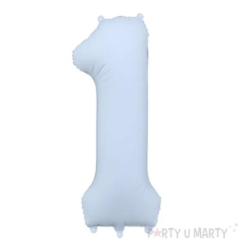 xx balon foliowy cyfra 1 86cm mglisty niebieski