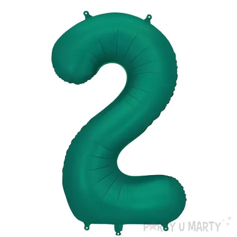 xx balon foliowy cyfra 2 86cm butelkowa zielen