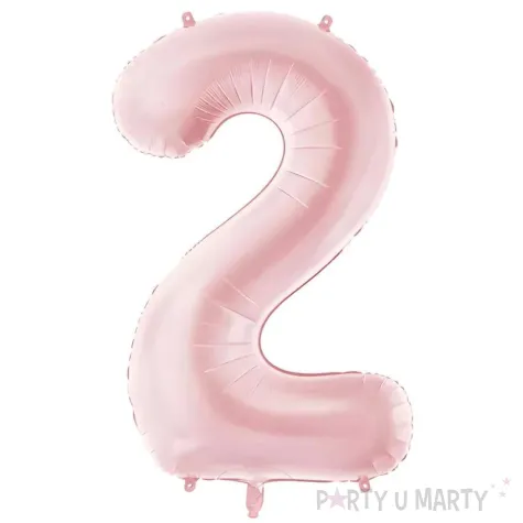 xx balon foliowy cyfra 2 86cm jasny rozowy