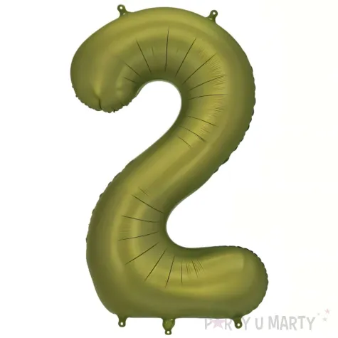 xx balon foliowy cyfra 2 86cm oliwkowy