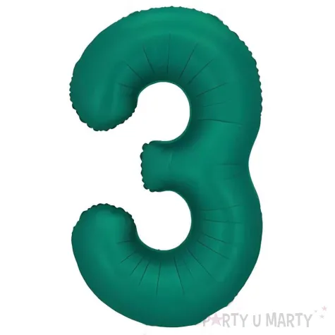 xx balon foliowy cyfra 3 86cm butelkowa zielen