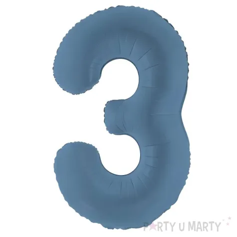 xx balon foliowy cyfra 3 86cm granat