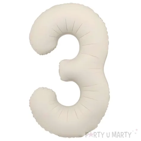 xx balon foliowy cyfra 3 86cm jasny bez