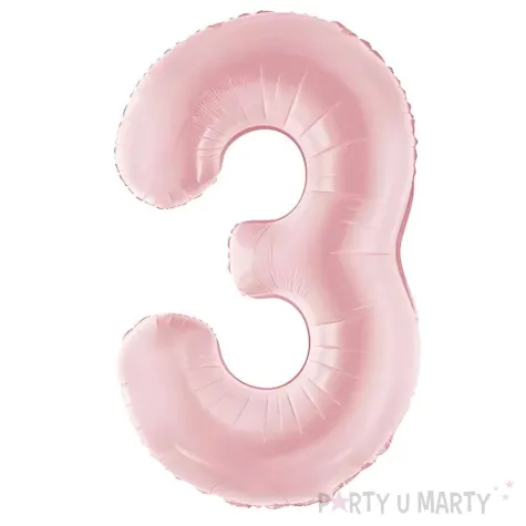 xx balon foliowy cyfra 3 86cm jasny rozowy