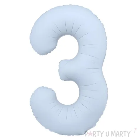 xx balon foliowy cyfra 3 86cm mglisty niebieski