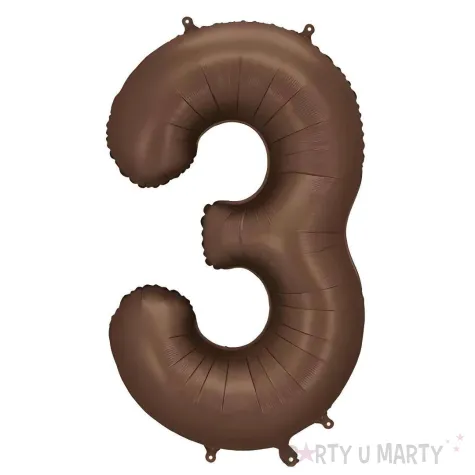 xx balon foliowy cyfra 3 86cm mocca
