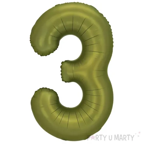 xx balon foliowy cyfra 3 86cm oliwkowy