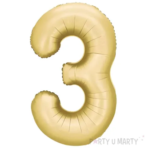 xx balon foliowy cyfra 3 86cm zloty