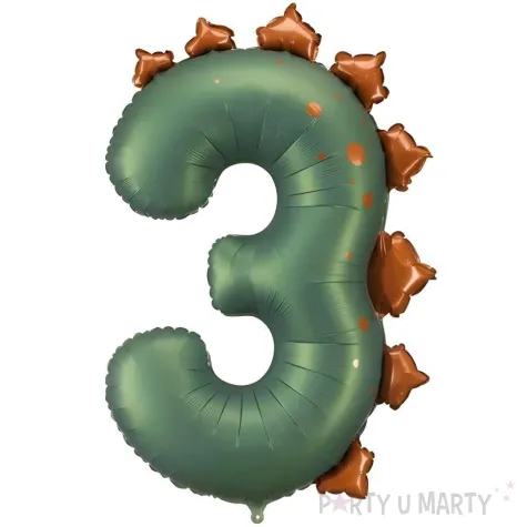 xx balon foliowy cyfra 3 dinozaur 92cm mix