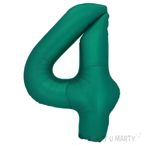 xx balon foliowy cyfra 4 86cm butelkowa zielen