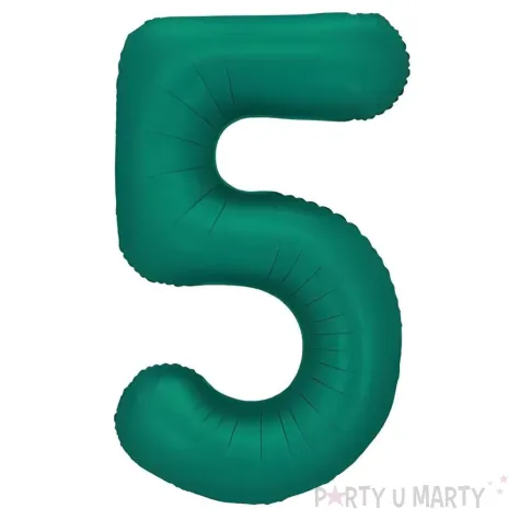 xx balon foliowy cyfra 5 86cm butelkowa zielen