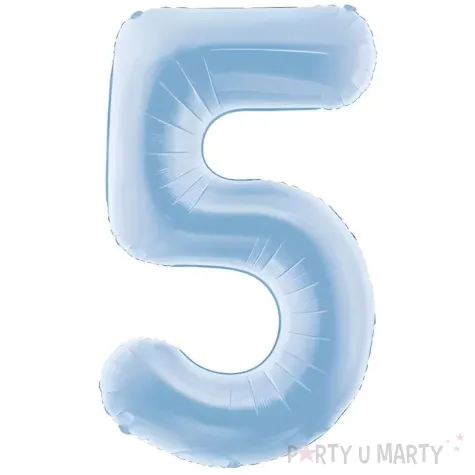 xx balon foliowy cyfra 5 86cm mglisty niebieski