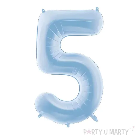 xx balon foliowy cyfra 5 86cm mglisty niebieski