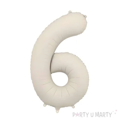 xx balon foliowy cyfra 6 86cm jasny bez