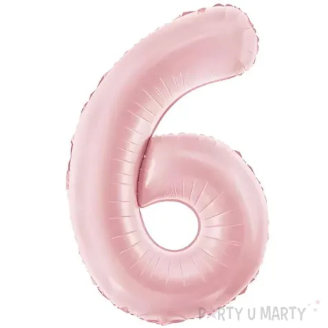xx balon foliowy cyfra 6 86cm jasny rozowy