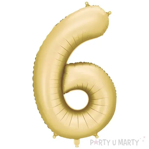 xx balon foliowy cyfra 6 86cm zloty